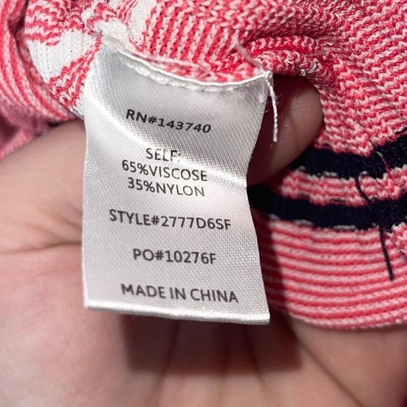 English Factory Pink Striped Ribbed Short Sleeve Sweater Dress Size S - Picture 6 of 8